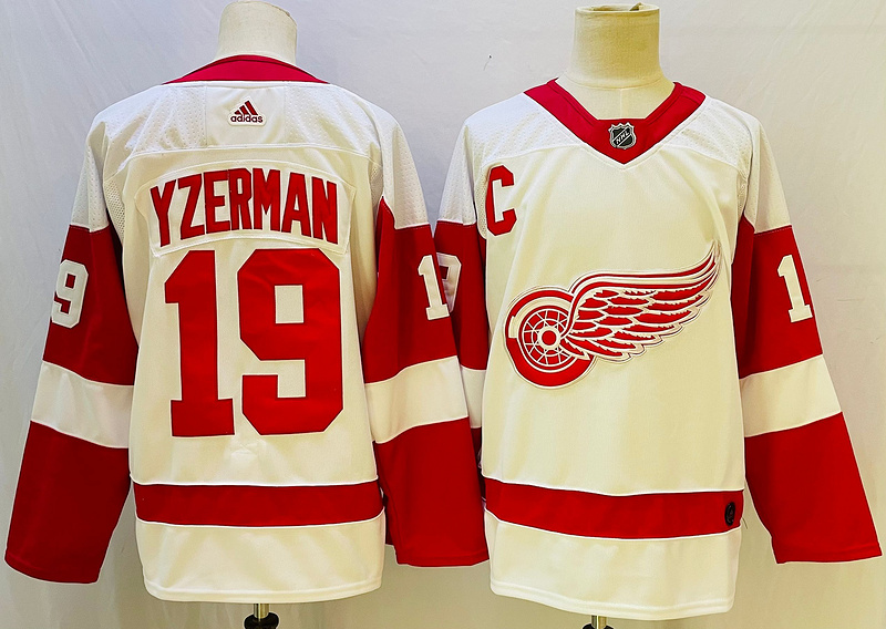 Men's Detroit Red Wings Steve Yzerman #19 White Jersey